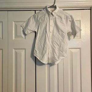 Lands End boys white short sleeve button down shirt US(10).